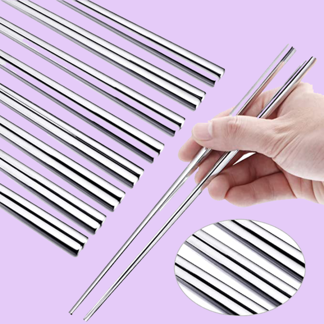 Bacchette riutilizzabili in acciaio inossidabile